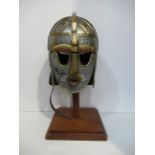 Anglo- Saxon Sutton Hoo Reproduction Helmet with Stand