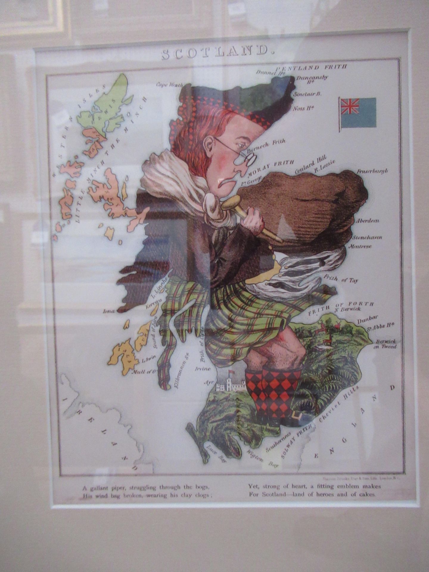 Two Geographical Fun Prints of England and Scotland (24cm x 18cm) - Image 2 of 3