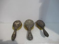 Three Silver Brushes marked Birmingham 1903/04 (1), 1941/15 (2)