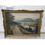 Oil On Canvas of 'Valley of Dee' by George Melville Rennie in Frame (1874-1952)(35cm x 25cm)