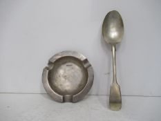 Nevada Silver Spoon and Walker and Hall Silver Ashtray marked Sheffield 1942/43