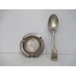 Nevada Silver Spoon and Walker and Hall Silver Ashtray marked Sheffield 1942/43