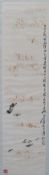 Qi Baishi (attrib) A Water Colour & Ink Chinese Scroll