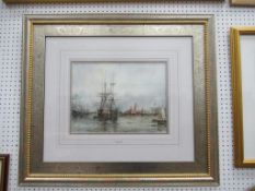 Water Colour 'Portsmouth Harbour' signed (29cm x 38cm)