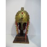 Roman 'Jewelled' Crested Reproduction Helmet with Stand