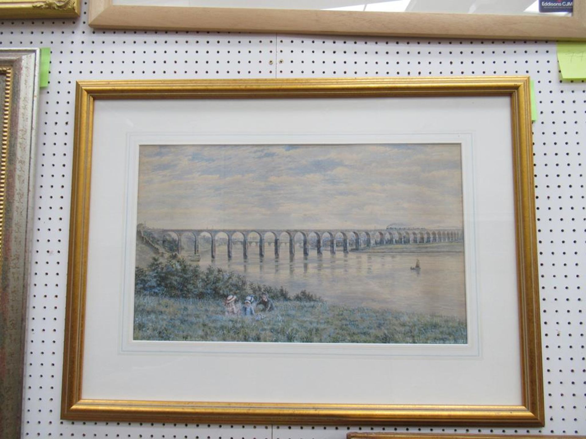 Water Colour Heightened with White 'The Railway Bridge, Berwick upon Tweed' signed and dated by Fran