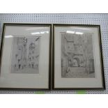 A Pair of Lithographic Prints by Swarbreck of Edinburgh (38cm x 27cm/31cm x24cm)