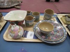 Five Items of Nicholas Mosse Pottery ( 1 x Damaged) Two Decorative plates, Mark Haillay bowl and sma