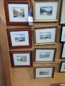 3 x Small Water Colours and 4 x Prints of Lake/ Coastal Scenes (8cm x 11cm)