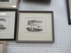 3 x Water Colours of Victorian Docks signed by Ben Haslam ( 15cm x 21cm)