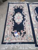 Blue Floral Rug (Size 152cm x 75cm)