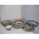 6 x Oriental Painted Bowls (largest diameter 27cm, smallest 9cm)