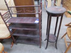 A Turned Four Tier Bookcase with Hall Stand