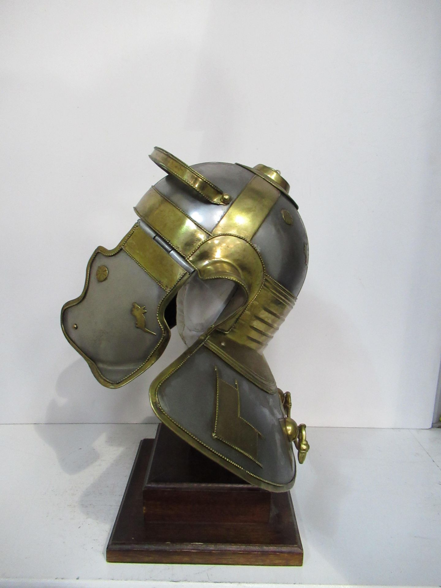 Roman Gladiator Reproduction Helmet with Stand - Image 4 of 5