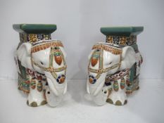 Pair of Asian Elephant Figures (26cm x 30cm)