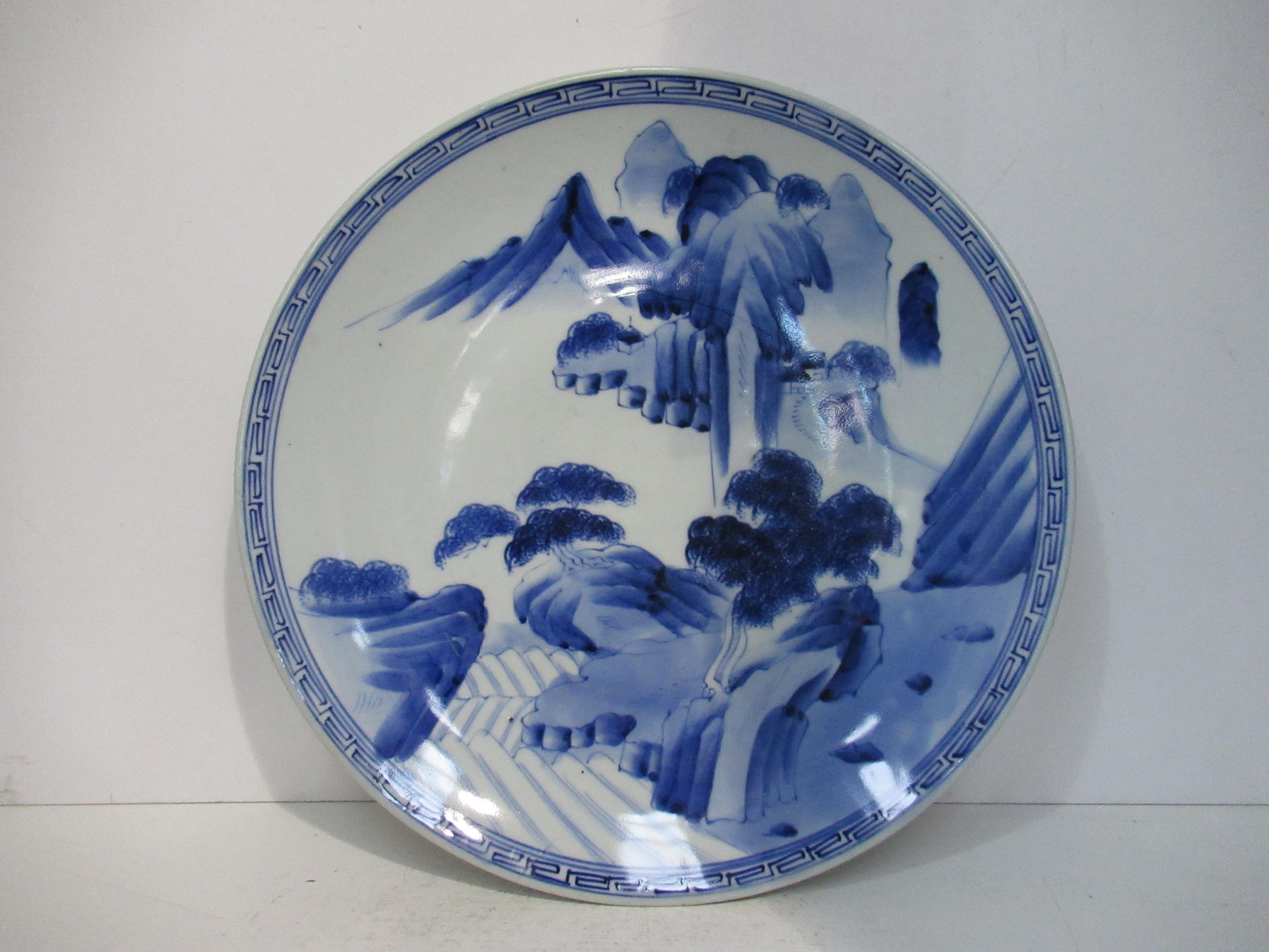 A Japanese Blue and White Charger (41cm Wide)