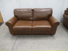 Heart of House Salisbury 2 seater leather sofa bed, colour Tan