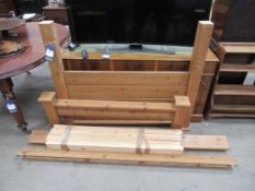 Wooden Framed 4'6' Bed Frame