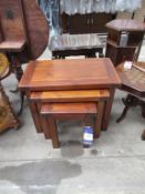 Stained Wood Nest of Three Tables