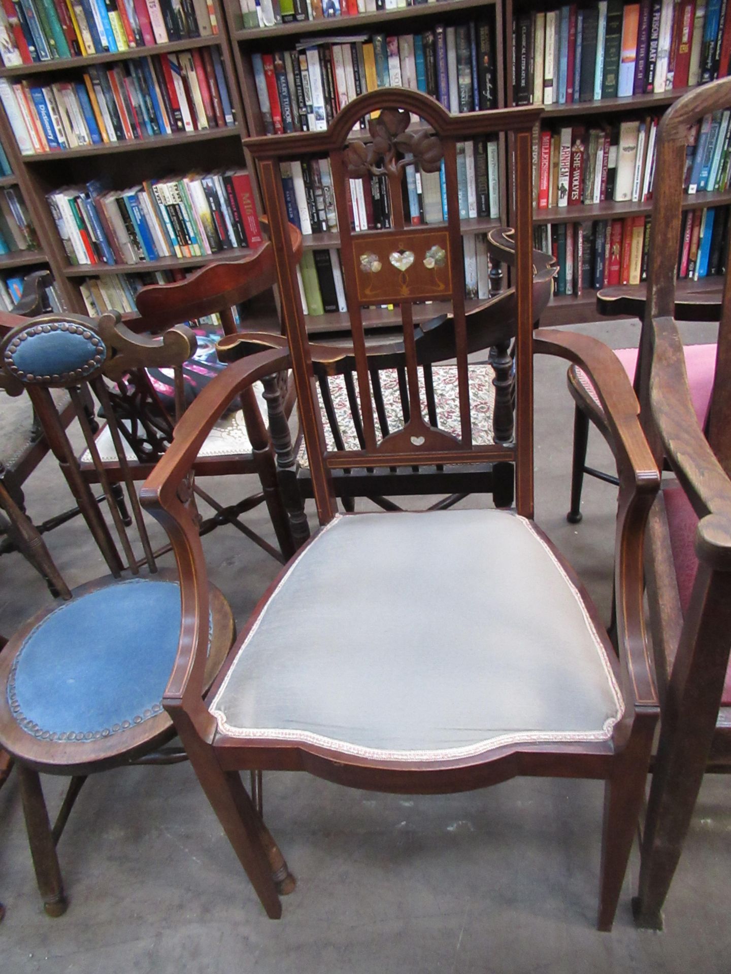Two Carver Chairs with Another Chair - Image 3 of 4