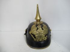 German Prussian Reproduction Helmet with Stand