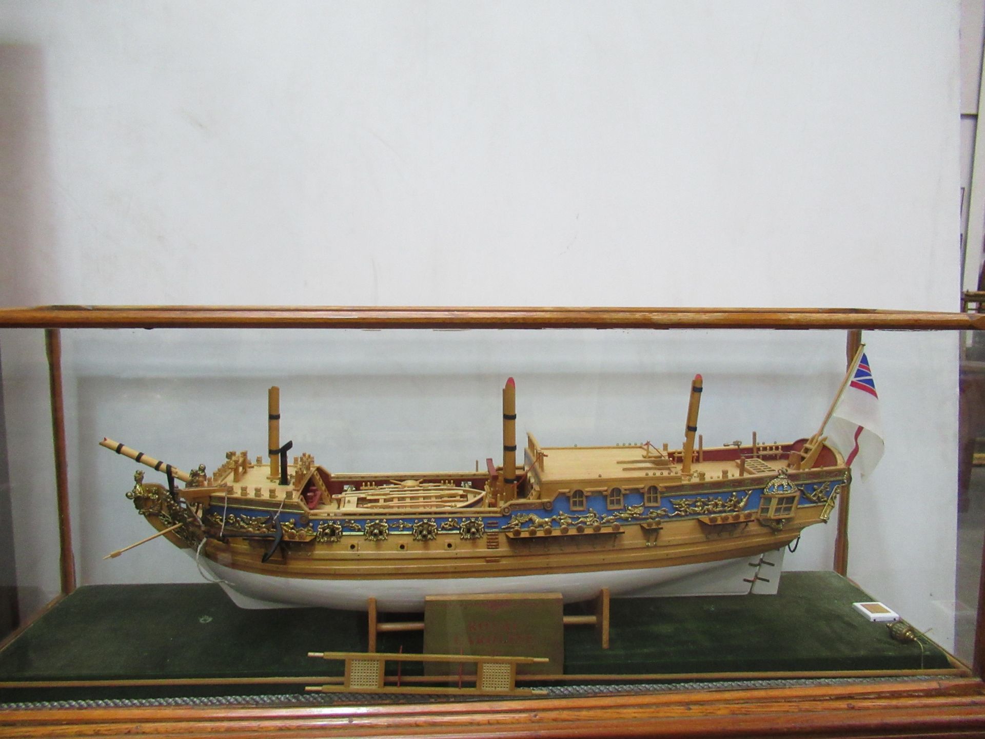 Royal Caroline Model Boat in Glass Cabinet