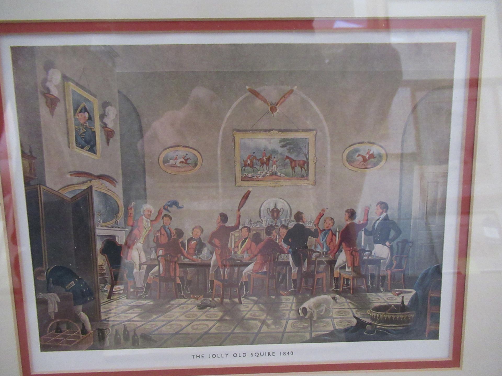 Four Framed Pieces of Art Depicting Field Workers, Coast Scene, Dinner Party Scene etc (Largest 26cm - Image 5 of 5