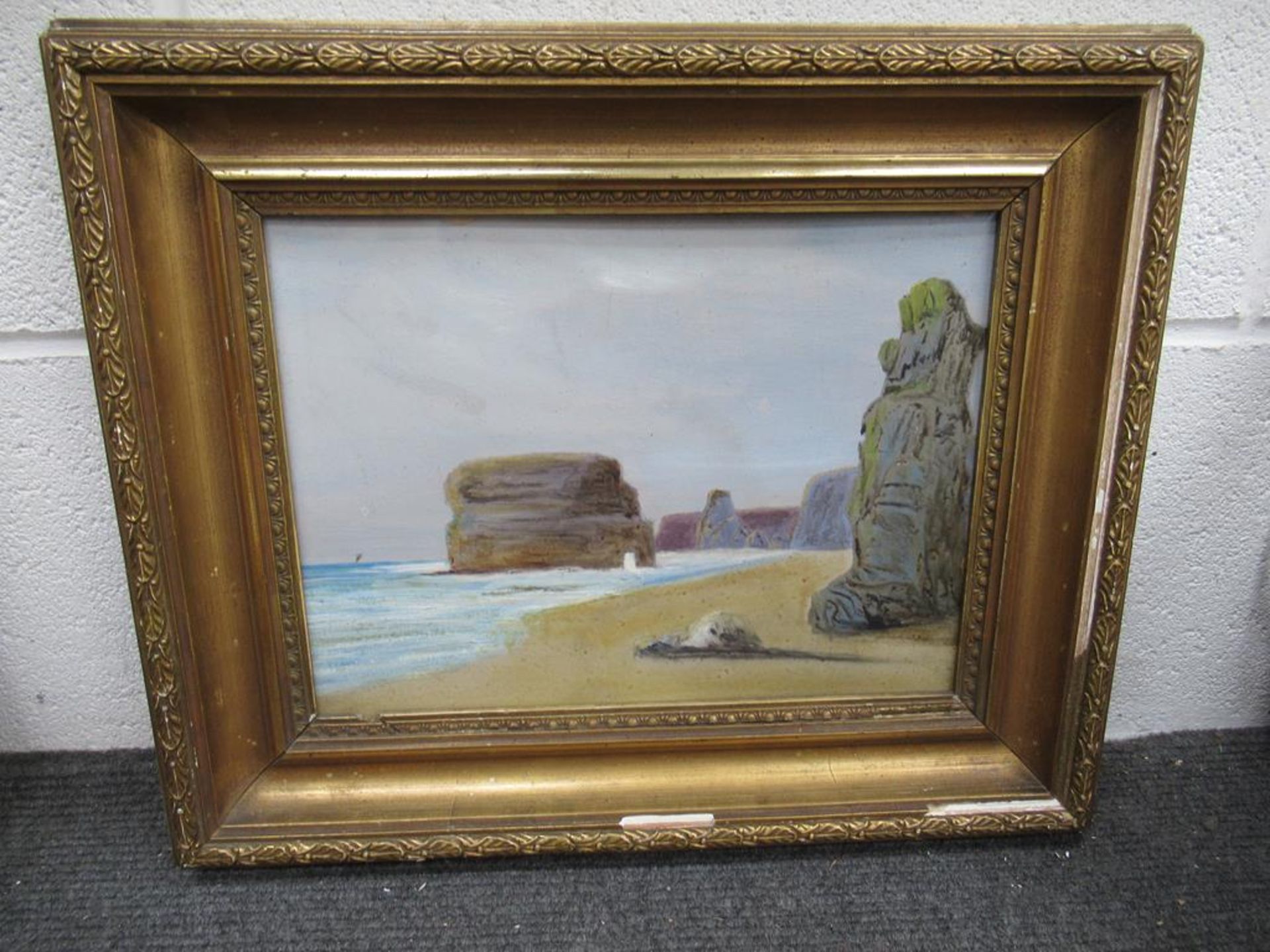 Three Oil on Boards (2x Coastal, 1 x Castle) Signed A.W (largest 22cm x 30cm) - Image 7 of 8
