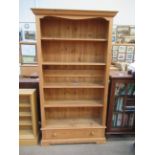 5 Shelf Single Draw Pine Bookcase