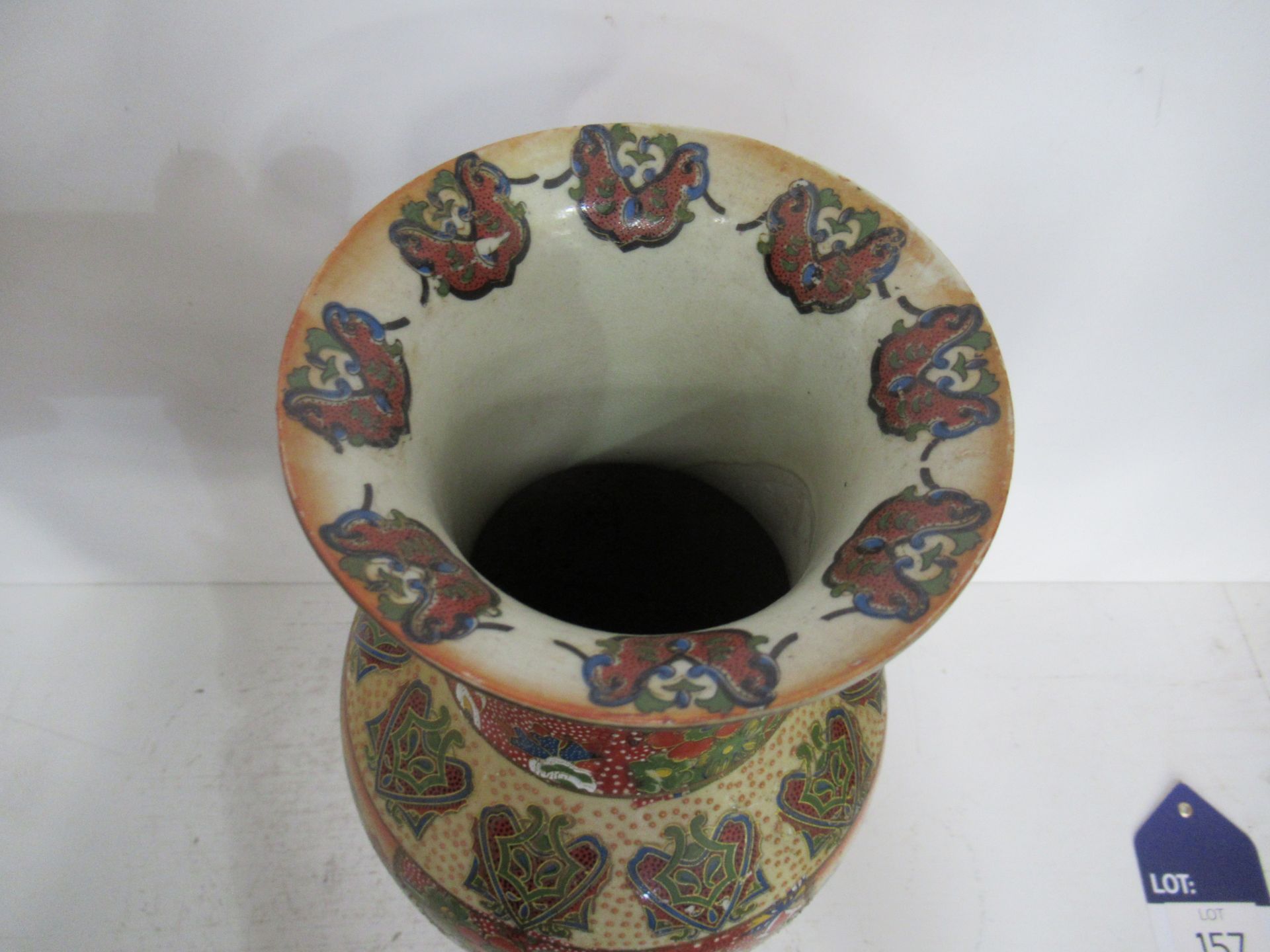 A Chinese Painted Satsuma Vase Depicting Scene (36cm) - Image 5 of 6