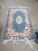 Light Blue Floral Rug (Size 122cm x 79cm)