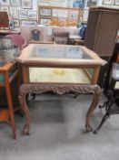 A Victorian Carved Oak Vitrine Cabinet