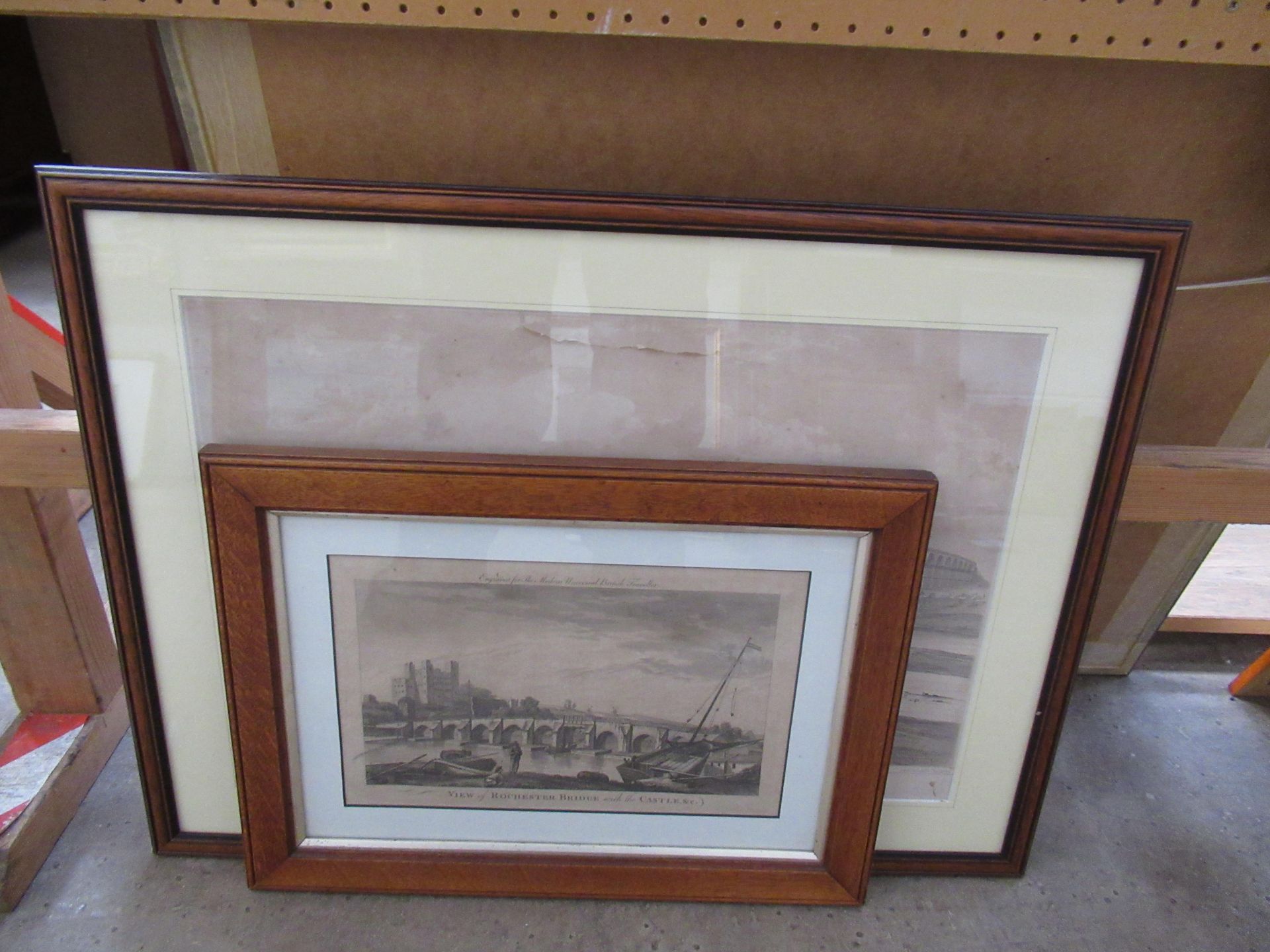 Lithographs of Royal Border Bridge and Rochester Bridge (largest 36cm x 52cm)
