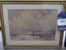 Costal Water Colour by Alfred George Strange (23cm x 35cm)