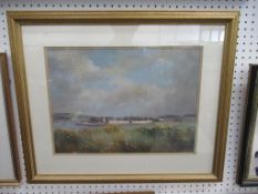 Berwick- Upon- Tweed Landscape Pastel (Unsigned) Framed. (40cm x 29cm)
