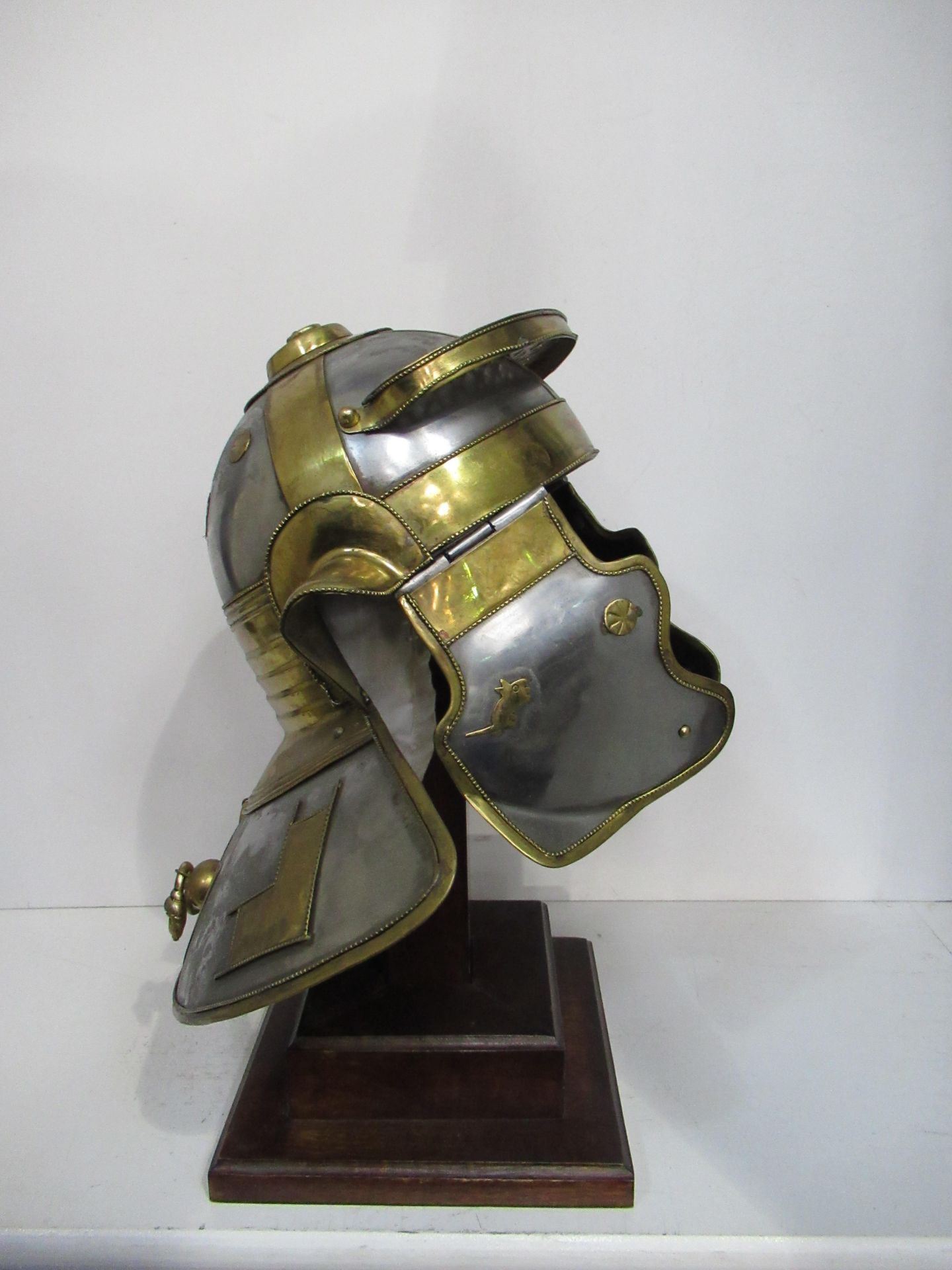 Roman Gladiator Reproduction Helmet with Stand - Image 2 of 5