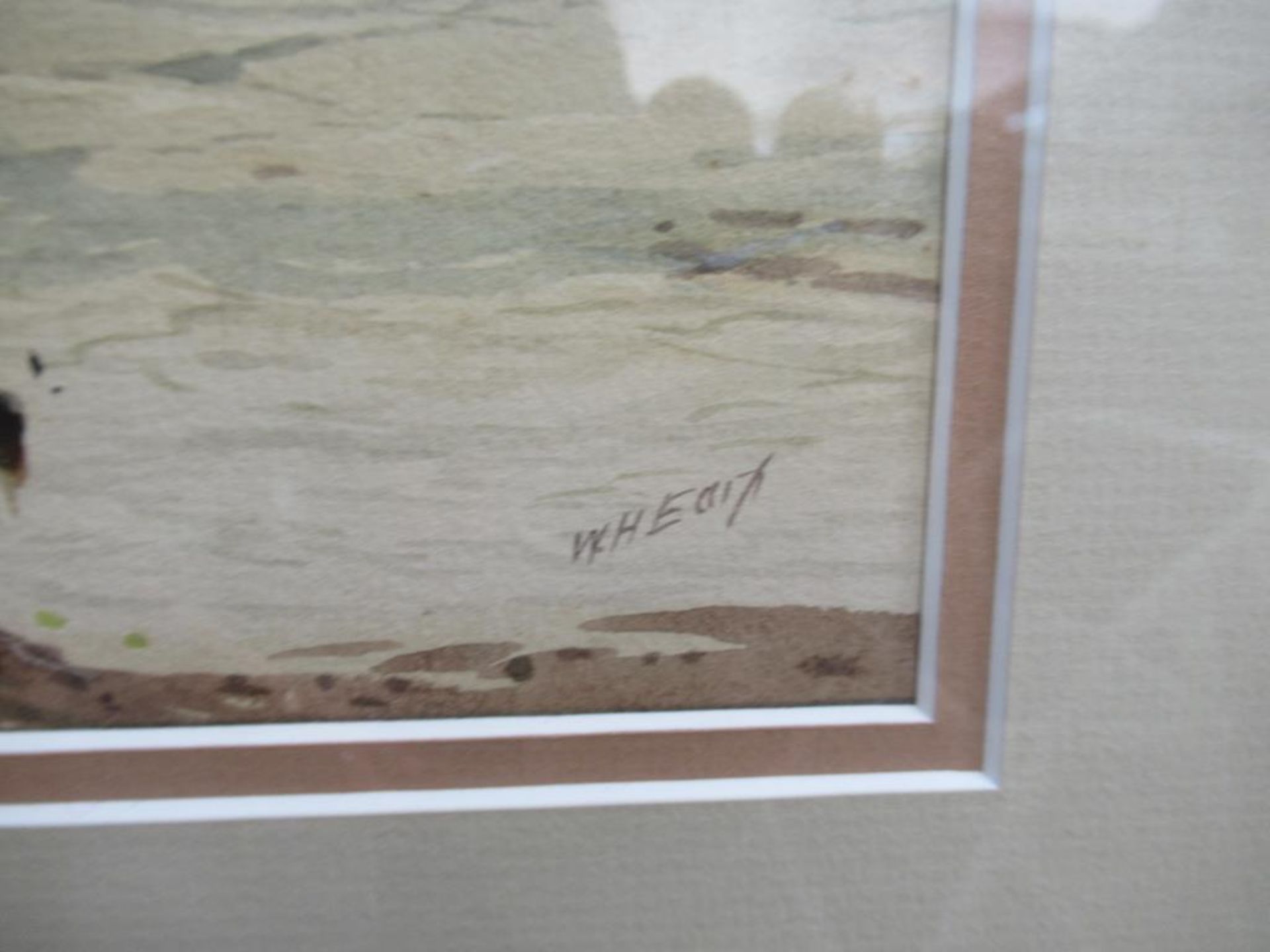 Water Colour of Fisherman Sea fishing Signed W.Heart in Frame (54cm x 23cm) - Image 3 of 3