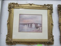 Water Colour of Berwick Upon Tweed Signed Frank Wood 1925 (27cm x 35cm)