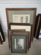 8 Framed Prints of Coastal Scenes, Building, Rural Scenes etc (largest 31cm x 20cm)