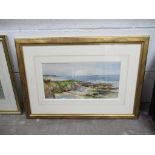 'Looking up the North East Coast' Water Colour Signed and Dated Frederick D Ogilrie 1880 in Frame (3