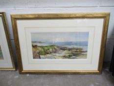 'Looking up the North East Coast' Water Colour Signed and Dated Frederick D Ogilrie 1880 in Frame (3