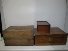 Two Writing Slopes and Wooden Box