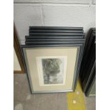 7 x Chinese Themed Prints Drawn by T. Allen and S. Prout in Frames (22cm x 17cm)