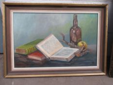 Oil on Board Still Life signed SB Trisia in Frame (56cm x 36cm)