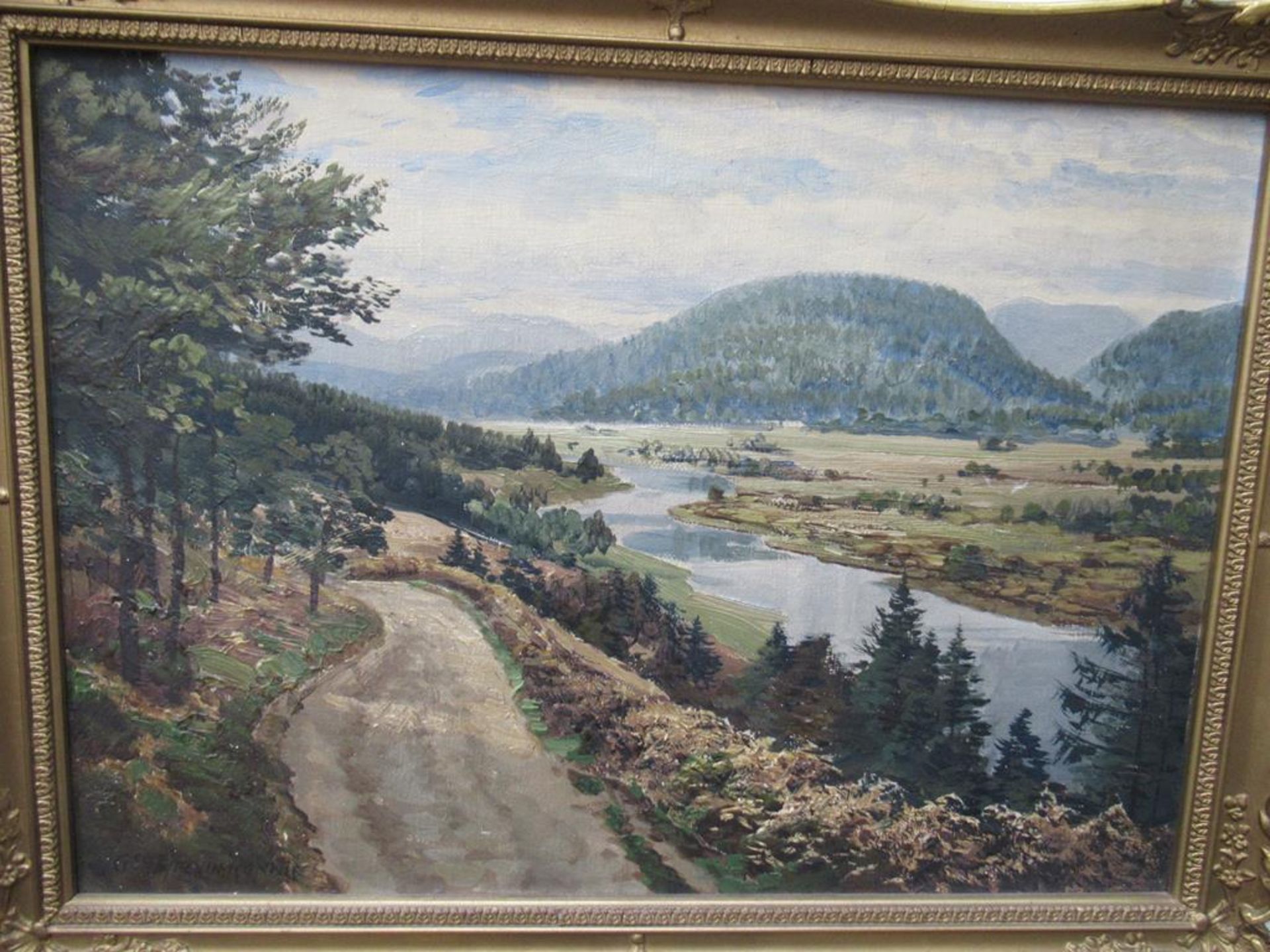 Oil On Canvas of 'Valley of Dee' by George Melville Rennie in Frame (1874-1952)(35cm x 25cm) - Image 2 of 5