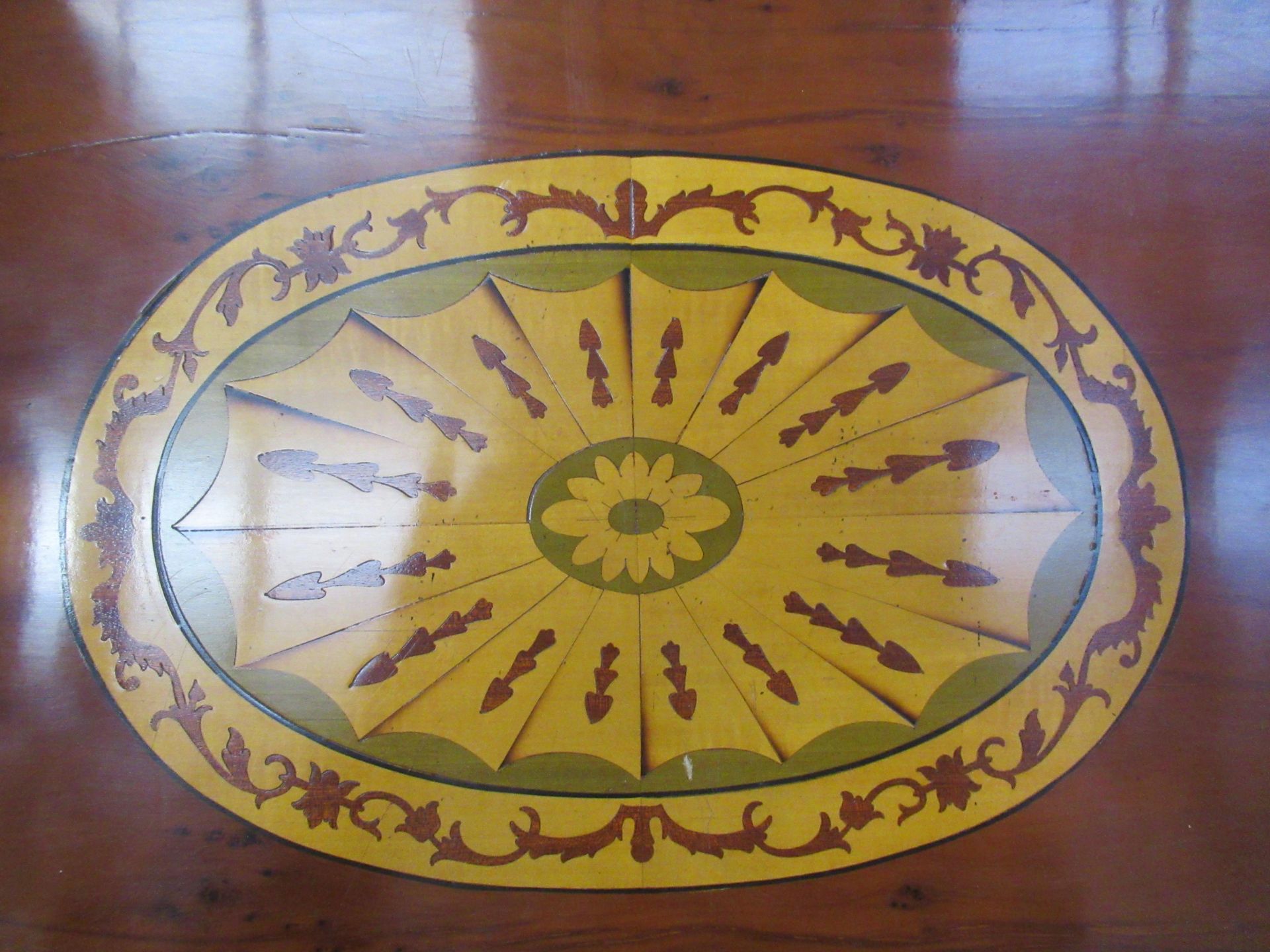 Marquetry Inlaid Chest of Five Drawers (92cm x 95cm x 53cm) - Image 3 of 3