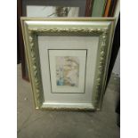 4 x Prints of Woman in Gold Coloured Moulded Frames (largest 6cm x 12cm)