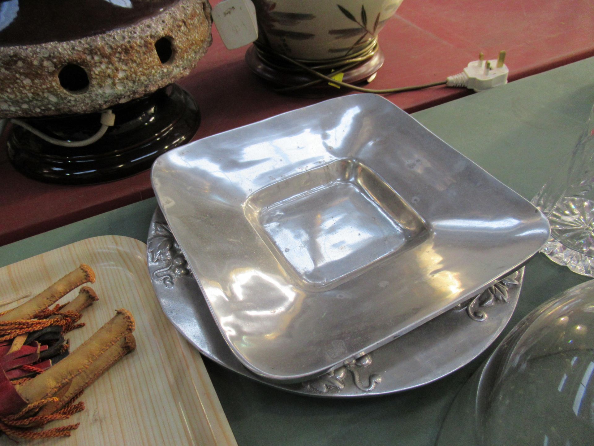 Aluminium (?) Plate and two dishes - Image 2 of 3