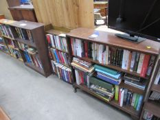 3x Bookcases and contents of various themes and subjects including fictional/fantasy, lifestyle, his