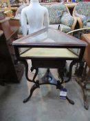 An Unusual Triangle Topped Glass Panelled Display Cabinet